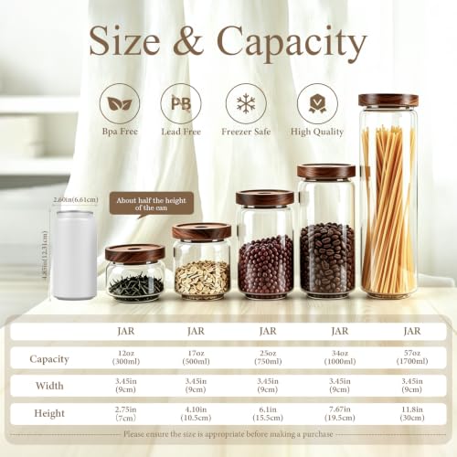 Glass Jars with Airtight Wood Lids (2 Count)