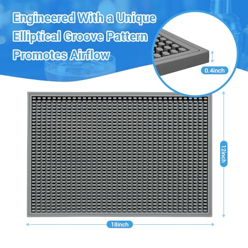 Bar Mat Premium 18"X12" Rubber Bar Mats for Countertop