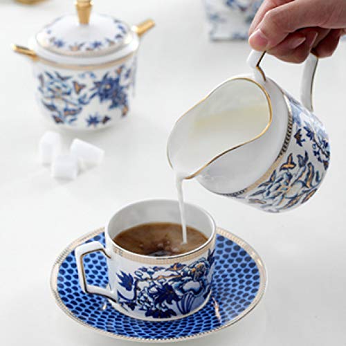 Utility 11 Pieces Tea Sets for Adults Tea Cup and Saucer Gift Set Bone China Tea Sets Wedding Tea Service Ceramic Coffee Cups Set Tea Cup and Saucers Teapots