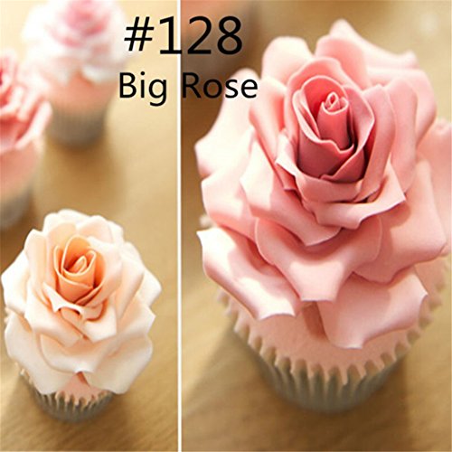5 piece Stainless Steel Rose Flower Piping Tips Piping Nozzles Cake Decorating Supplies Cookies Cupcake Icing Decorating Supplies Decorating Kits Frosting Icing Tips Baking Set Tools #4 (5 Count)