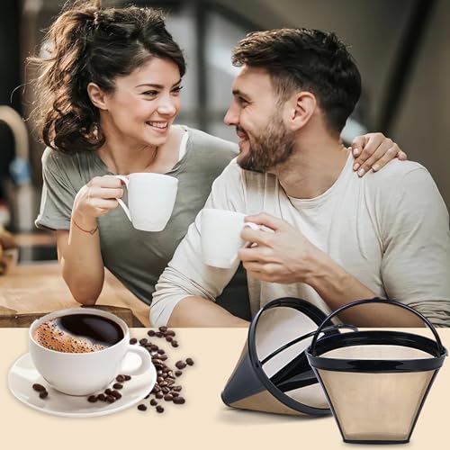 4 Reusable Cone Coffee Filter for Ninja & Cuisinart (2 Count)