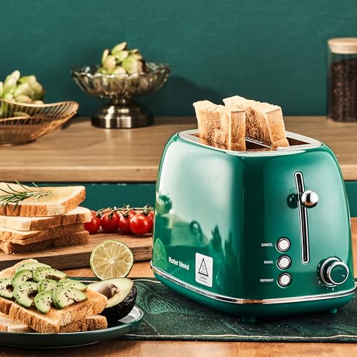 2 Slice Toaster Retro Stainless Steel with Bagel