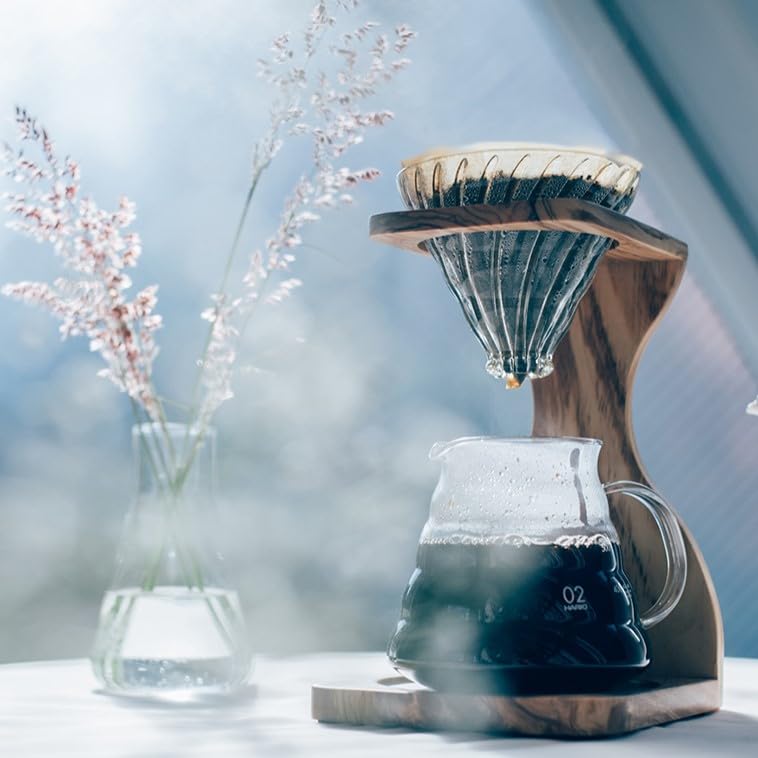 V60 Olive Wood Pour Over Stand Set (100 Count)