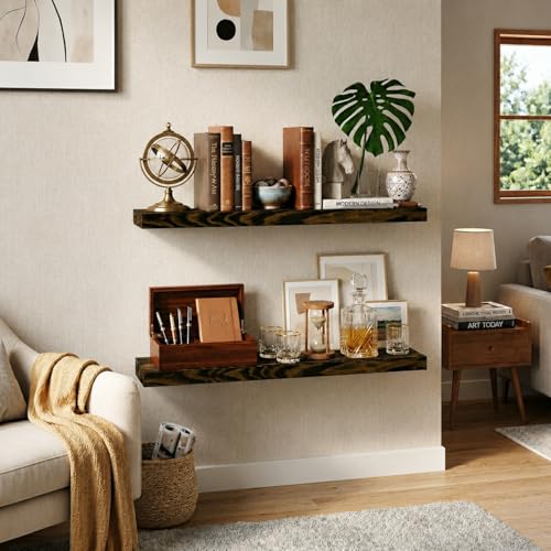 24'' Wood Floating Shelves for Wall (2 Count)