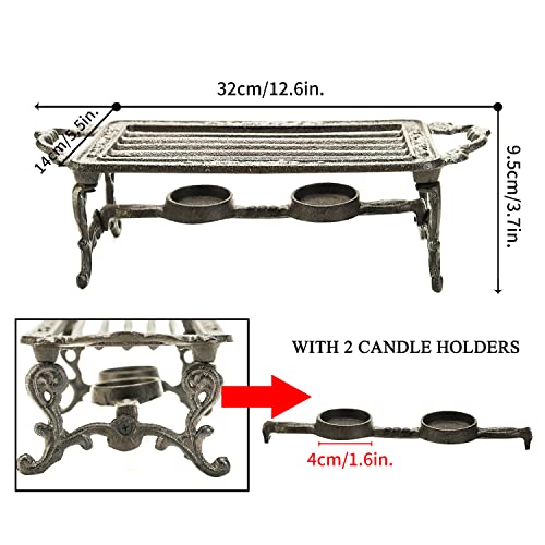 Heavy Duty Cast Iron Teapot Dish Warmer Stable Holder for Tealight Stand