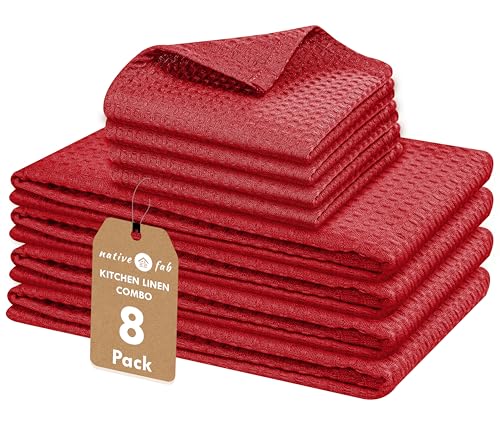 8 Piece Kitchen Towel & Dish Cloth Set (8 Count)