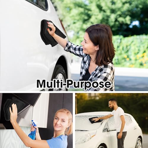 30 Pcs 16 x 16 Inch Edgeless Microfiber Plush Towels for Cars Detailing Drying Wash Polishing Absorbent Cleaning Cloths