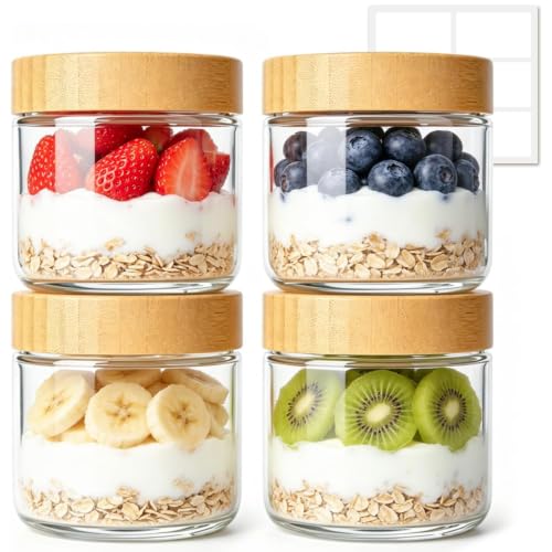 Overnight Oats Containers with Lids 10 oz (4 Count)