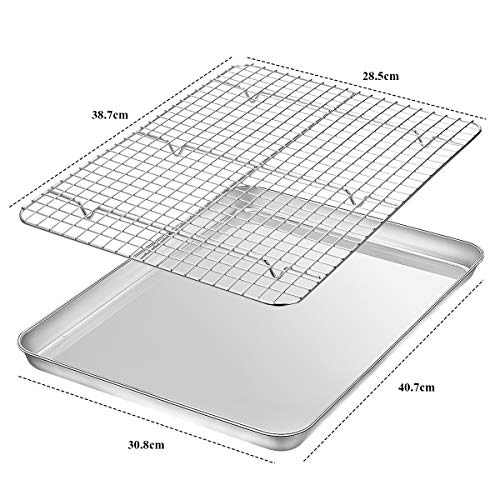 Baking Sheet with Rack Set [2 Pans + 2 Racks]