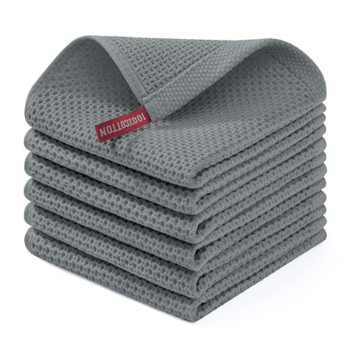 100% Cotton Waffle Weave Kitchen Dish Cloths 6 (6 Count)