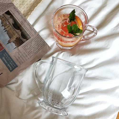 Clear Glass Coffee Mugs Set of 4 (4 Count)