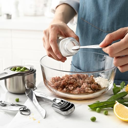 Stainless Steel Measuring Cups and Spoons Set of 20 w