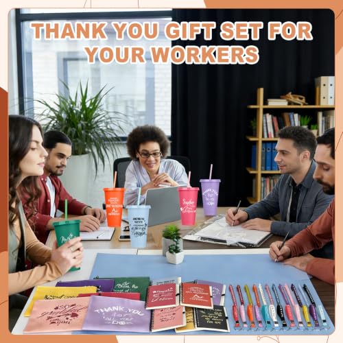 12 Sets Employee Appreciation Gifts Bulk with Inspirational Plastic Cup (72 Count)
