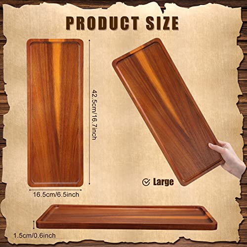 10 Pack Acacia Wood Serving Trays Rectangular (10 Count)