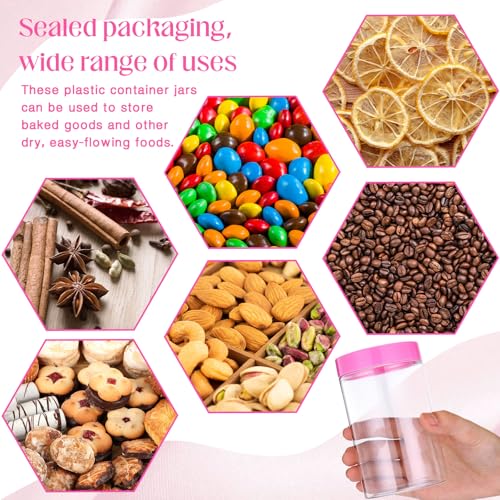 4 Pcs Plastic Jars Wide Mouth with Lids (4 Count)