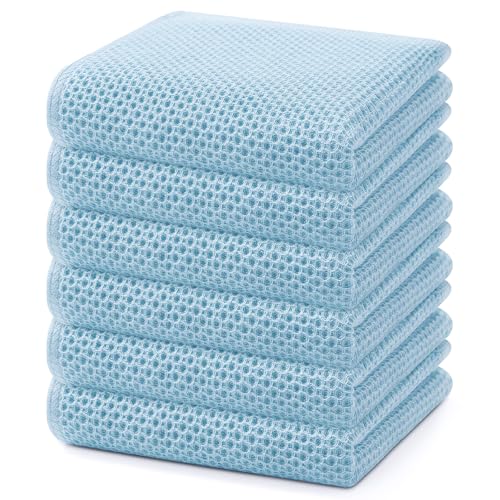 100% Cotton Waffle Weave Kitchen Dish Towels 6 (6 Count)