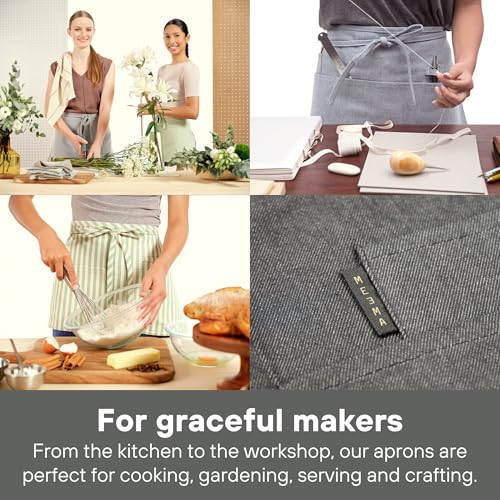Chef Waist Aprons for Women with Pockets