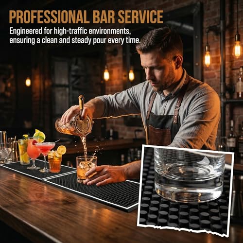 3 Pack Bar Mat for Countertop 18 x 12 Inch Rubber Non Spill Mat for Bartending Dish Drying Mat Coffee Bar Mat Home Bars Accessories (2 Count)