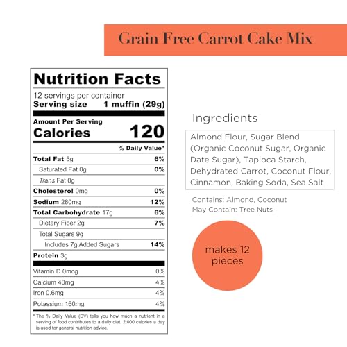 Grain Free Carrot Cake & Muffin Baking Mix (12.2 Ounce)
