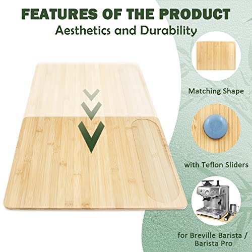 UPGRADED Oversize Bamboo Appliance Slider fit for Breville Barista Espresso Machine 870