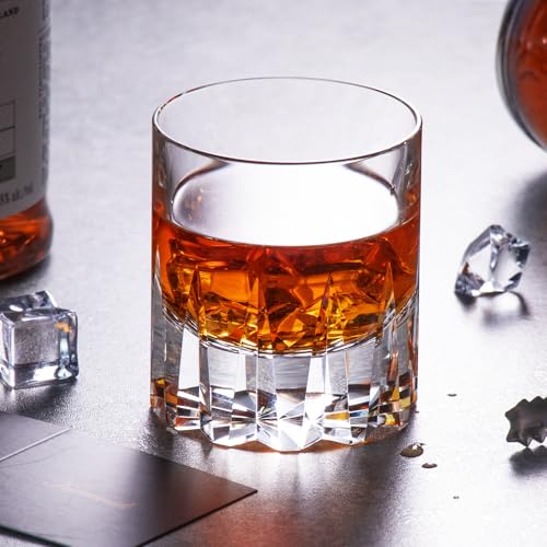 Crystal Whiskey Glasses Set of 2 Handcrafted Old Fashioned Glasses (2 Count)