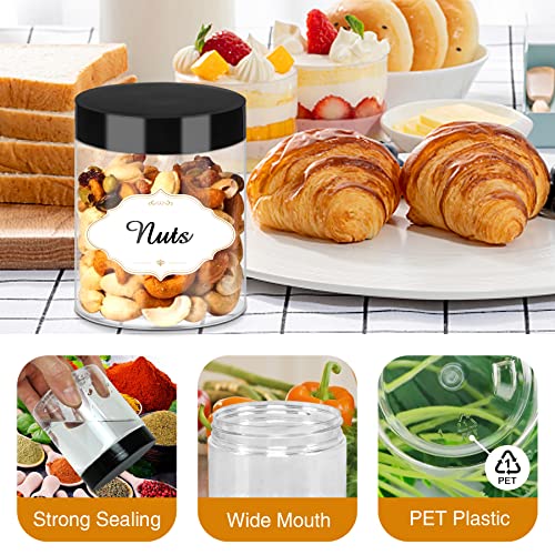 8 OZ Plastic Jars with Lids (48 Count)