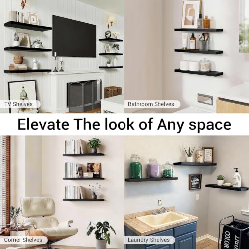 Black Floating Shelves 22.5in