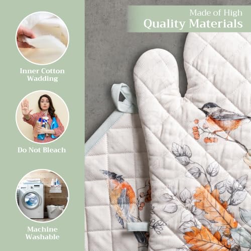 100% Cotton Oven Mitt & Pot Holder Set