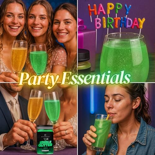 Green Edible Glitter for Drinks 15g