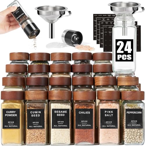 Glass Spice Jars with Labels (96 Ounce)