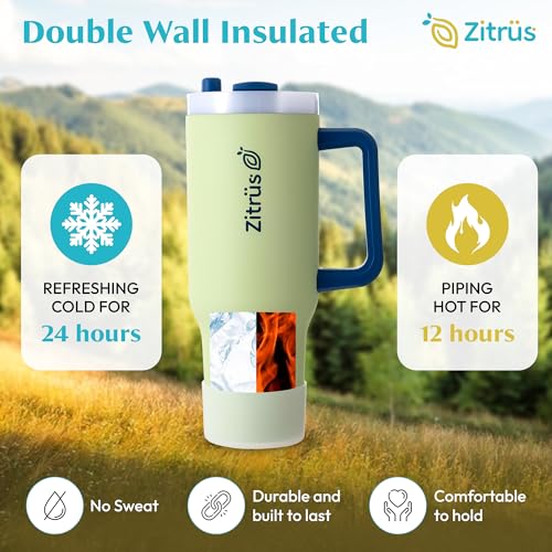 40 oz Tumbler with Handle and Straw