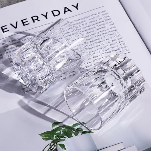 Crystal Whiskey Glasses Set of 2 Handcrafted Old Fashioned Glasses (2 Count)