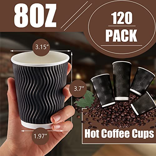 120 Pack 8 oz Disposable Coffee Cups (120 Count)