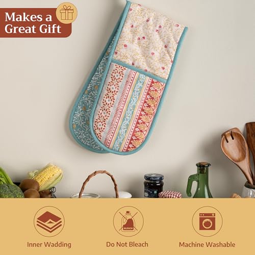 Double Oven Mitts 100% Cotton Double Oven Glove