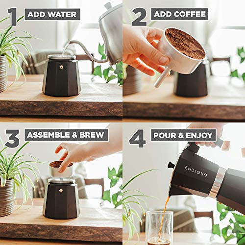 Milano Stovetop Espresso Maker Moka Pot 12 espresso Cup