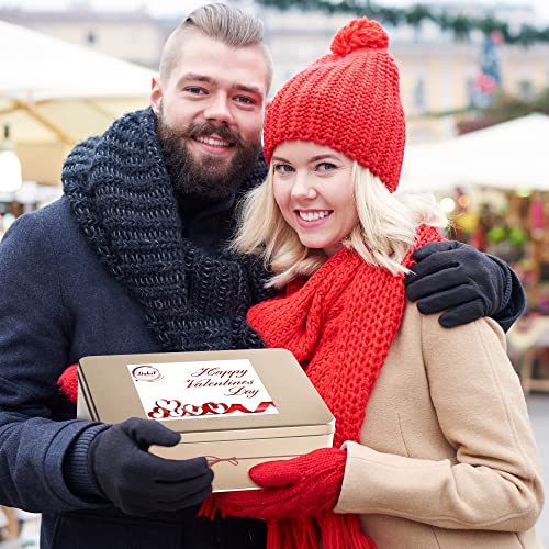 Happy Valentines Love Day Deluxe Bakery Mix of Assorted Cookies and Pastries with Decorative Teddy Bear for Women