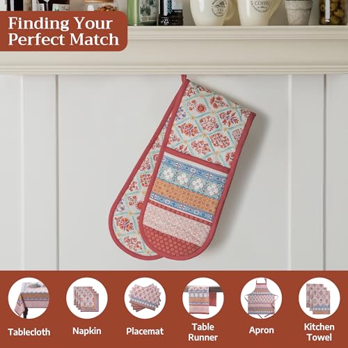 Double Oven Mitts 100% Cotton Double Oven Glove