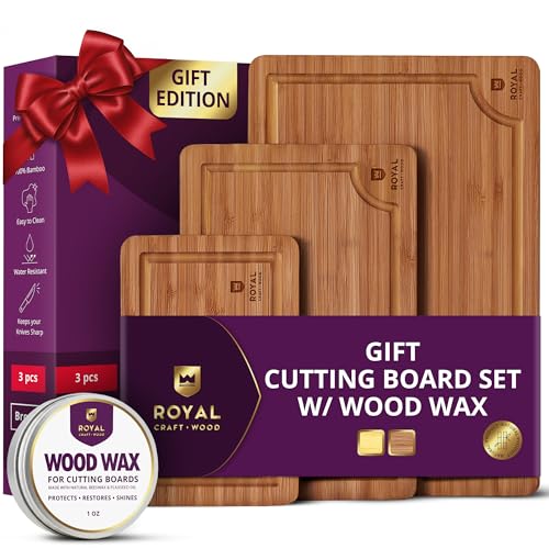 Wooden Cutting Boards for Kitchen Meal Prep & Serving (3 Count)