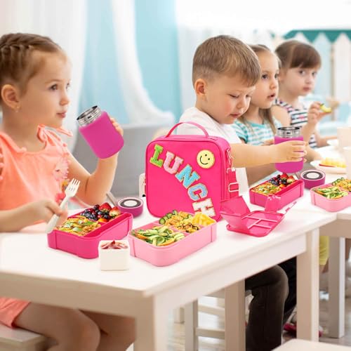 Lunch Box for Girls with 10oz Thermo 6 Compartment Bento Set
