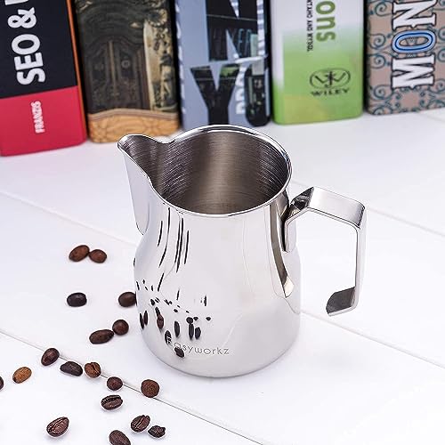 Espresso Steaming Pitcher Stainless Steel 15 oz Coffee Frothing Picther Milk Jug Cappuccino Latte Art Cup
