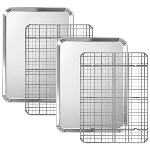 Baking Sheet with Cooling Rack Set [2 Sheets + 2 Racks]