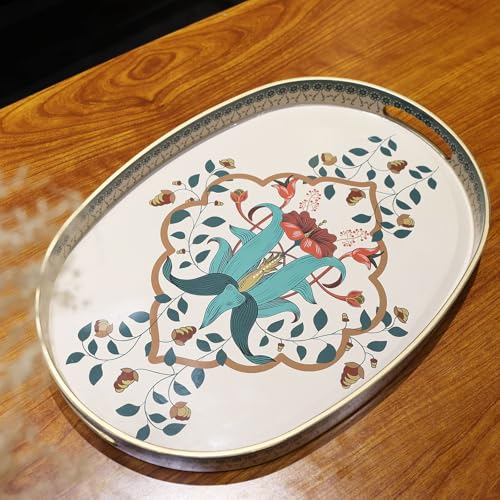 Oval Plastic Serving Tray with Handles