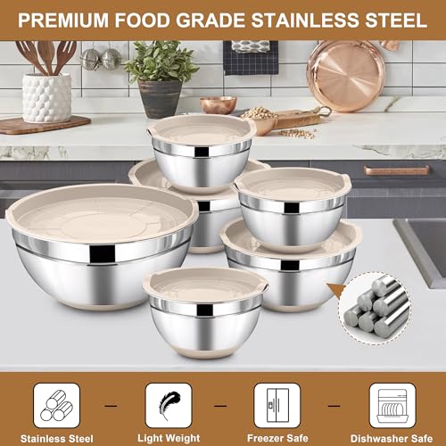 6 Piece Mixing Bowls Set with Airtight Lids (12 Count)