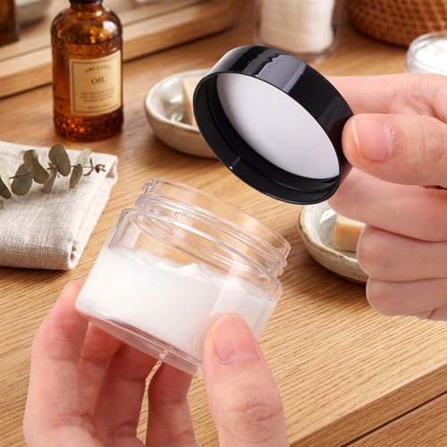 4 Pcs Plastic Jars Wide Mouth with Lids (4 Count)
