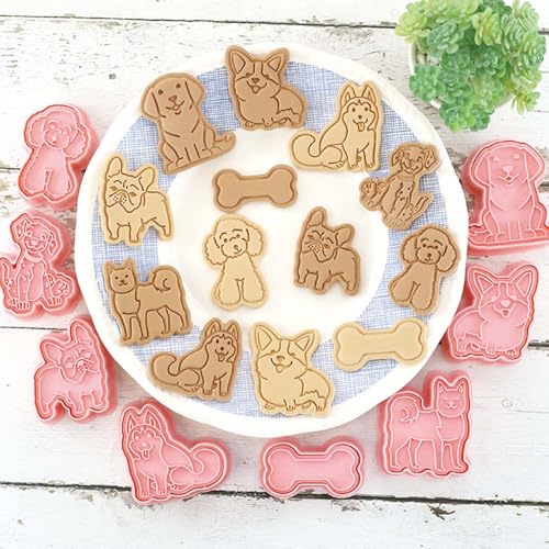 8 Dog Cookie Cutters Set (8 Count)