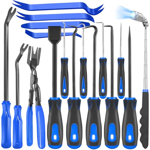 17Pcs Mechanic Hook and Pick Tool Set & Car Trim Removal Kit (44.48 Ounce)