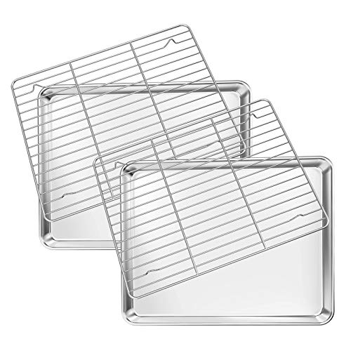 Baking Sheet with Rack Set [2 Sheets + 2 Racks]