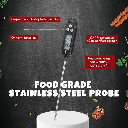 6 Pcs Food Thermometer Instant Read Probe BBQ (6 Count)