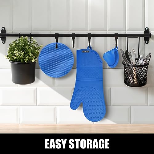 Silicone Oven Mitts and Pot Holders Sets