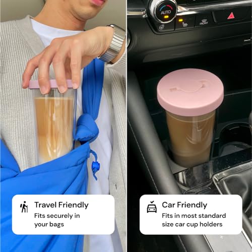 Reusable Boba Cup and Straw Boba Tea Cup Bubble Tea Cup Reusable Iced Coffee Cup Cold Coffee Cup Smoothie Cup with Lid and Straw Smoothie Cup to go Smoothie Tumbler 17 oz